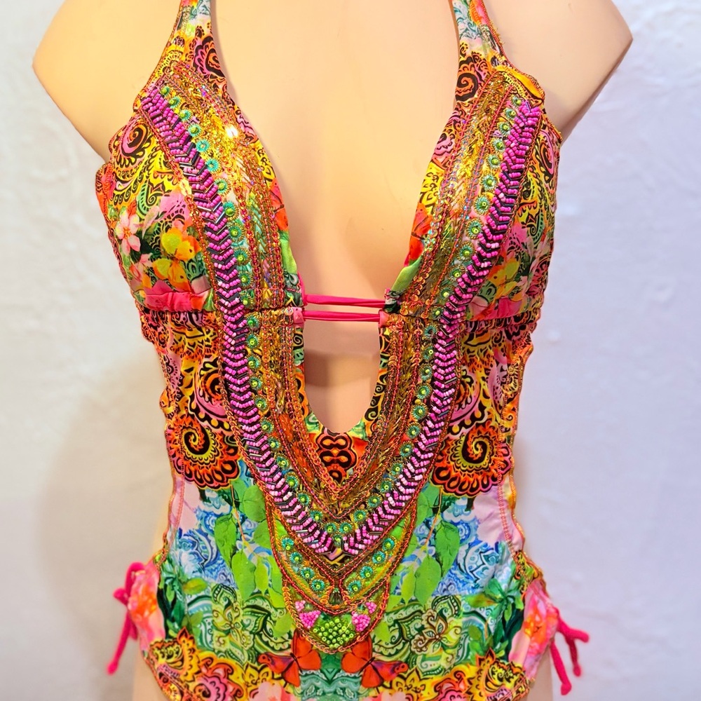 Colorful Patterned One Piece Swimsuit